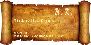 Miskovits Kinga névjegykártya